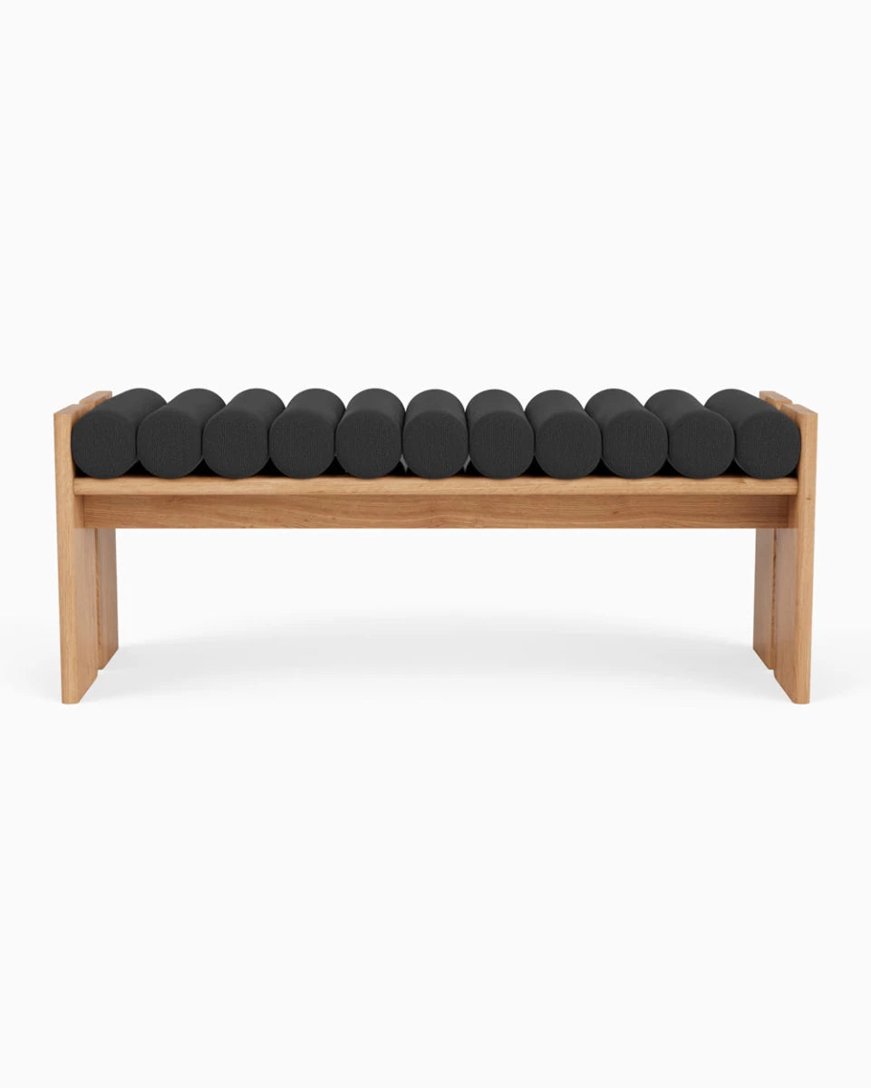 Charcoal Boucle / White Oak