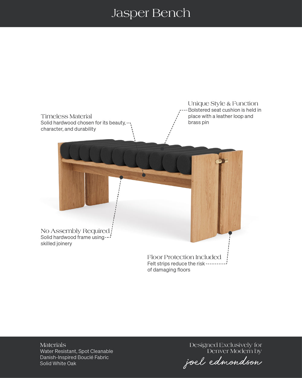 Charcoal Boucle / White Oak