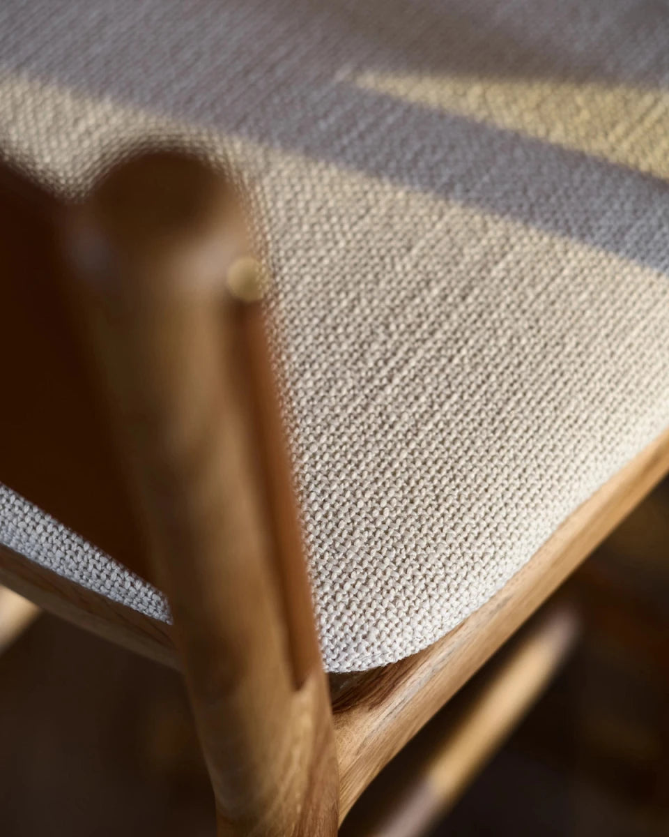 Oat Woven Seat / Saddle Leather Back / White Oak Frame / Counter (26" Height)