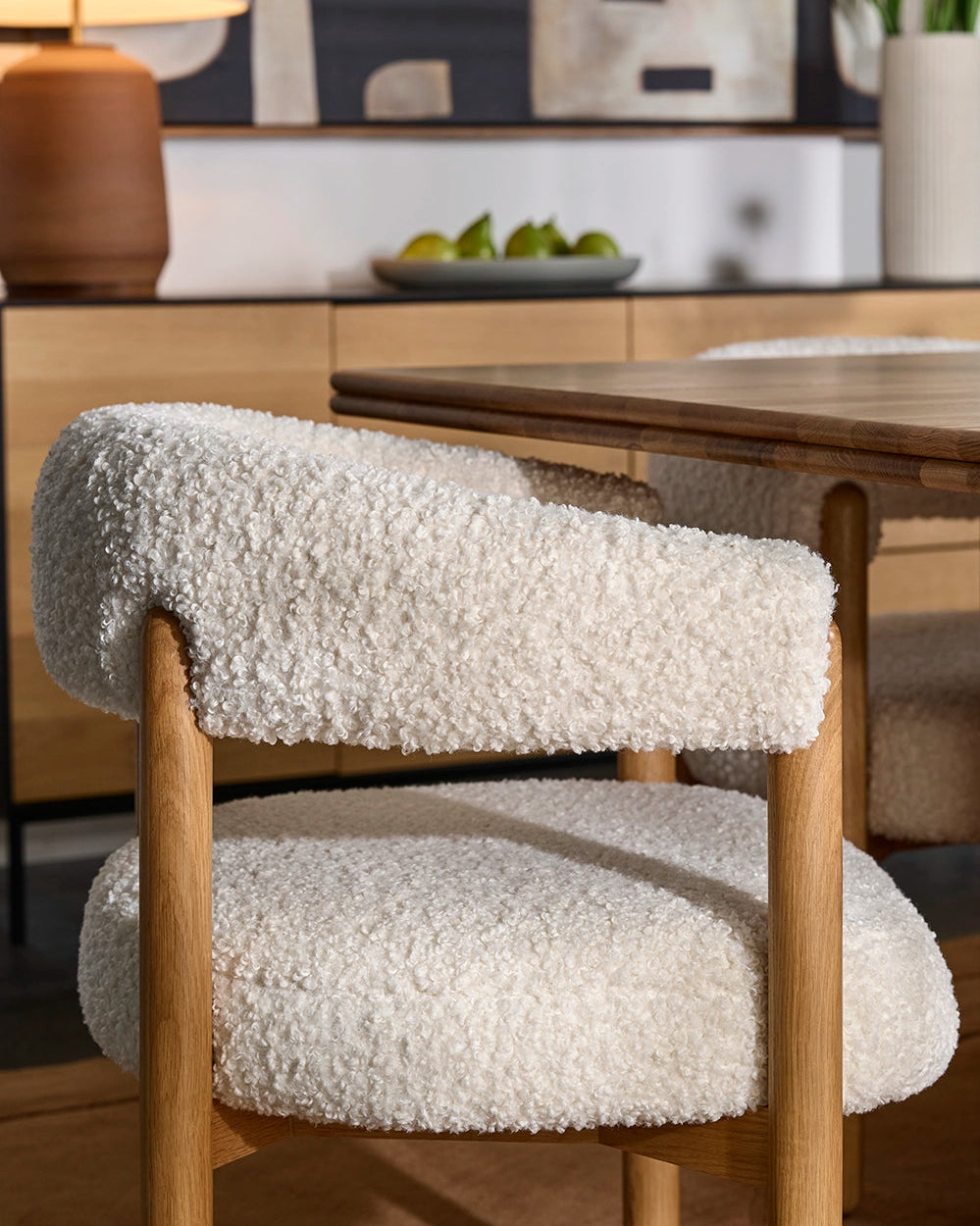 White Oak Frame /Cream Curly