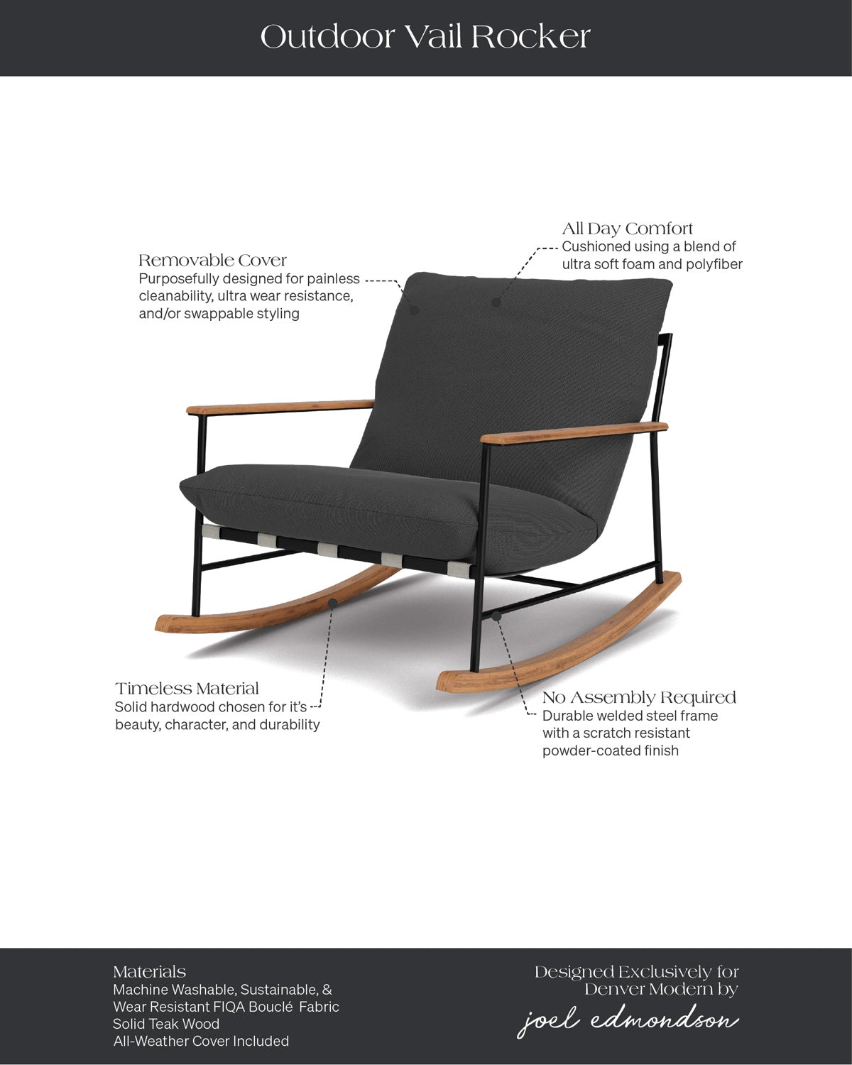 Slate FIQA Boucle with All-Weather Cover