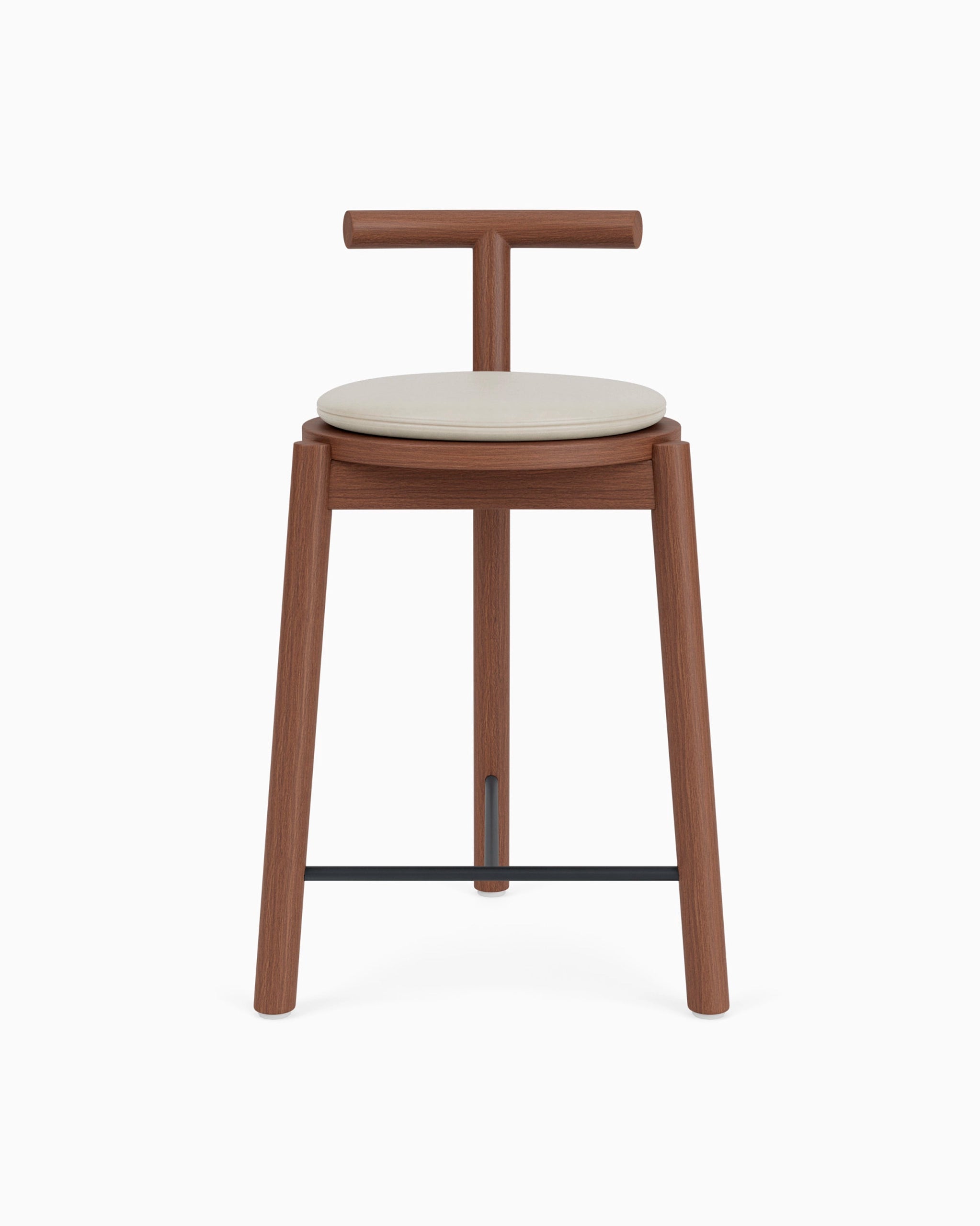 Walnut Frame / Pearl Leather Cushion