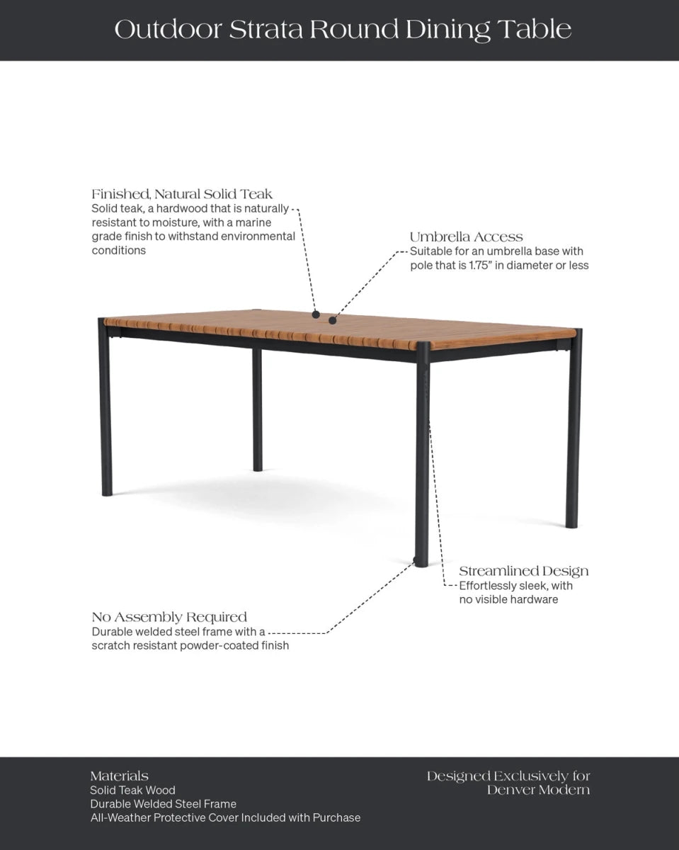 Teak / 72" length | Seats 6