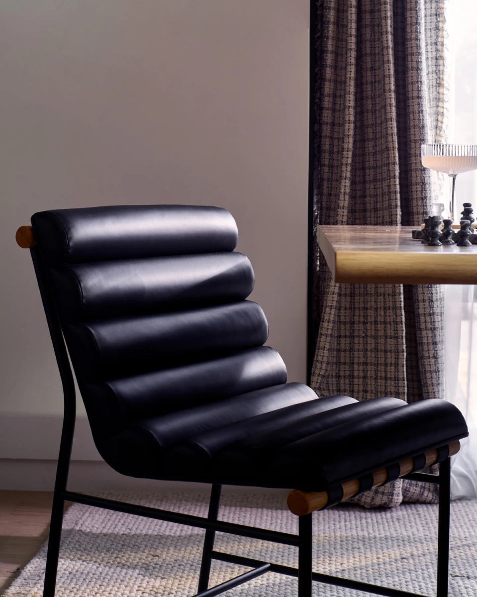 Black Leather / Black Leather Straps / White Oak