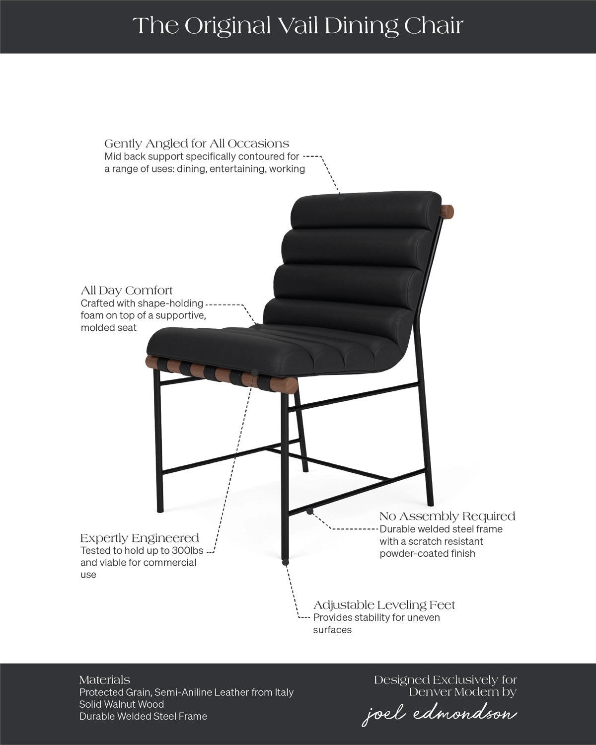 Black Leather / Walnut