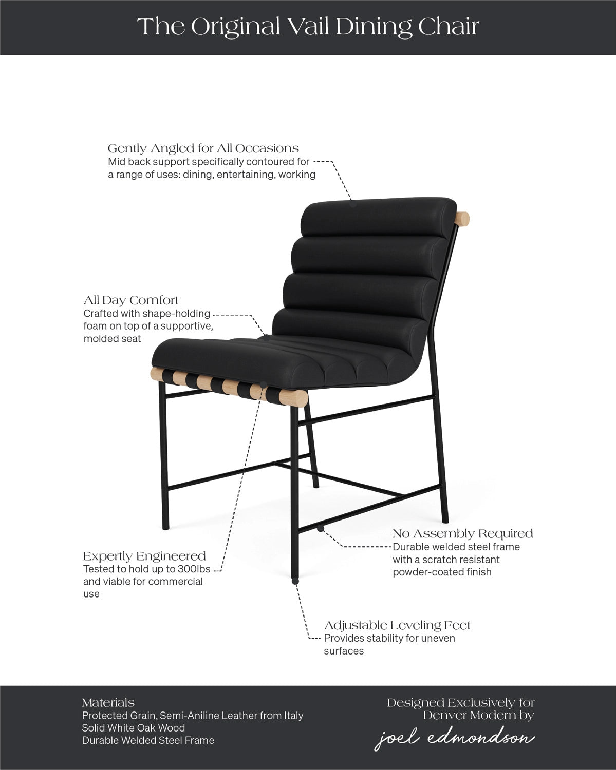 Black Leather / White Oak