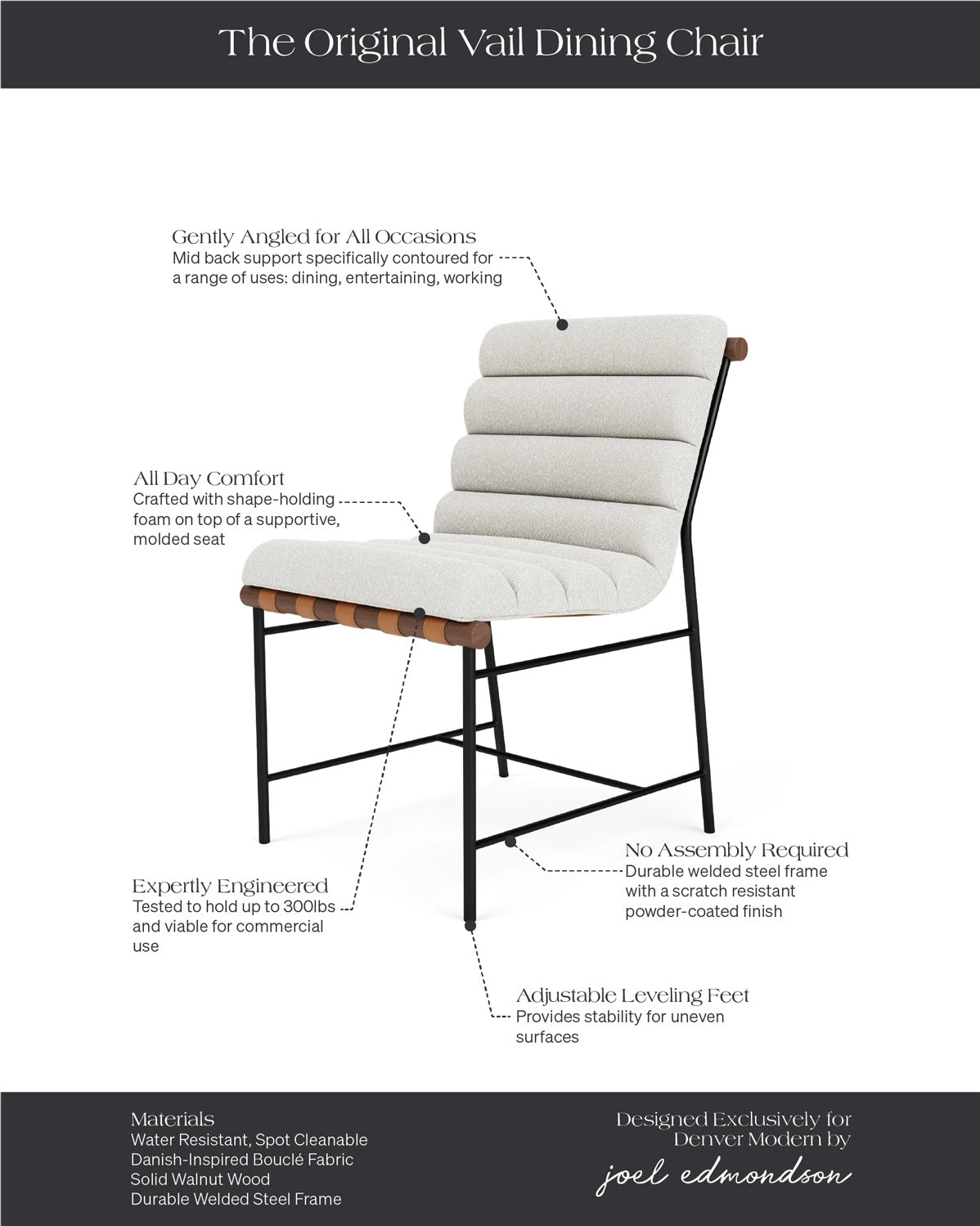 White Boucle / Walnut