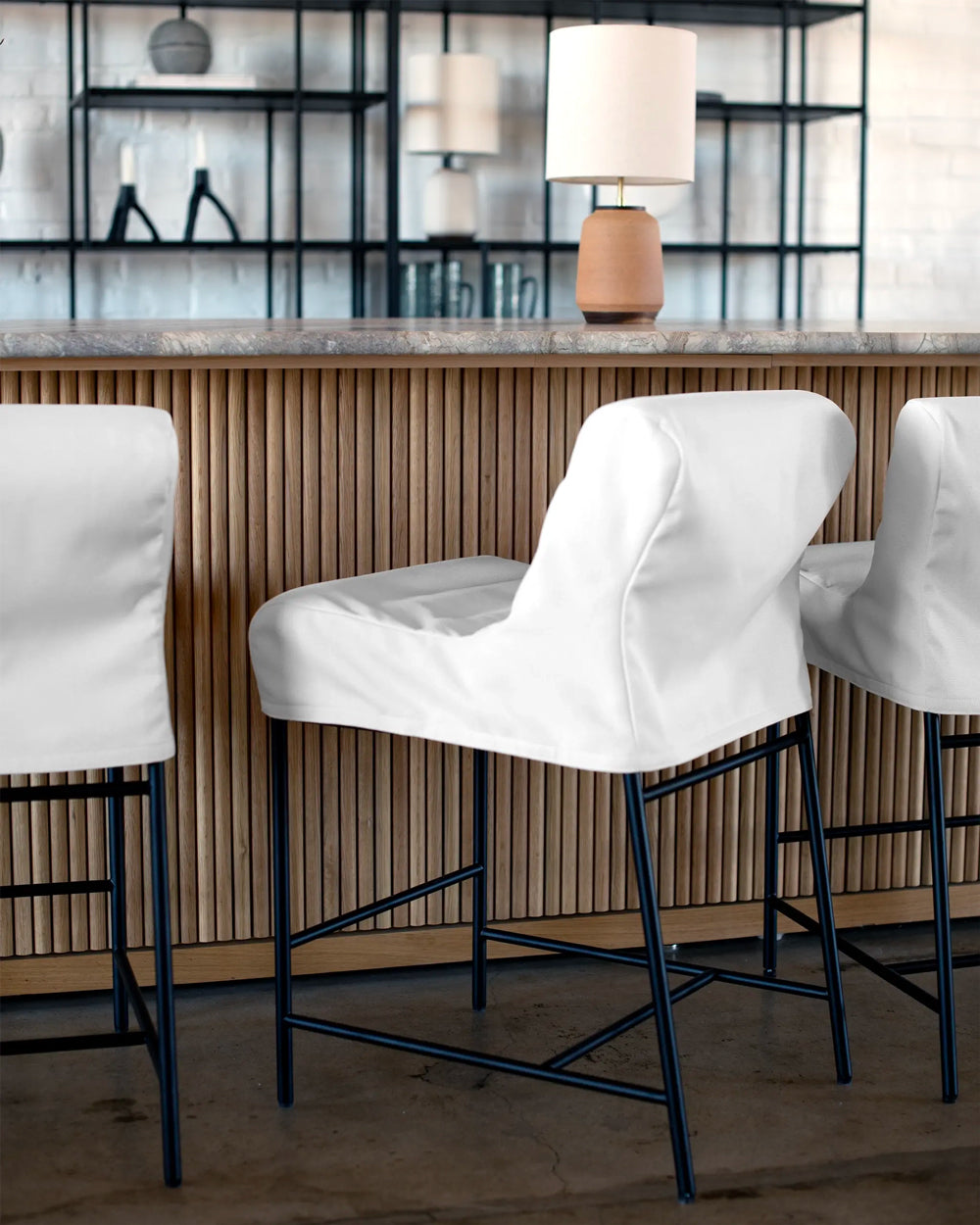 Ivory FIQA Woven / Vail Stool Cover