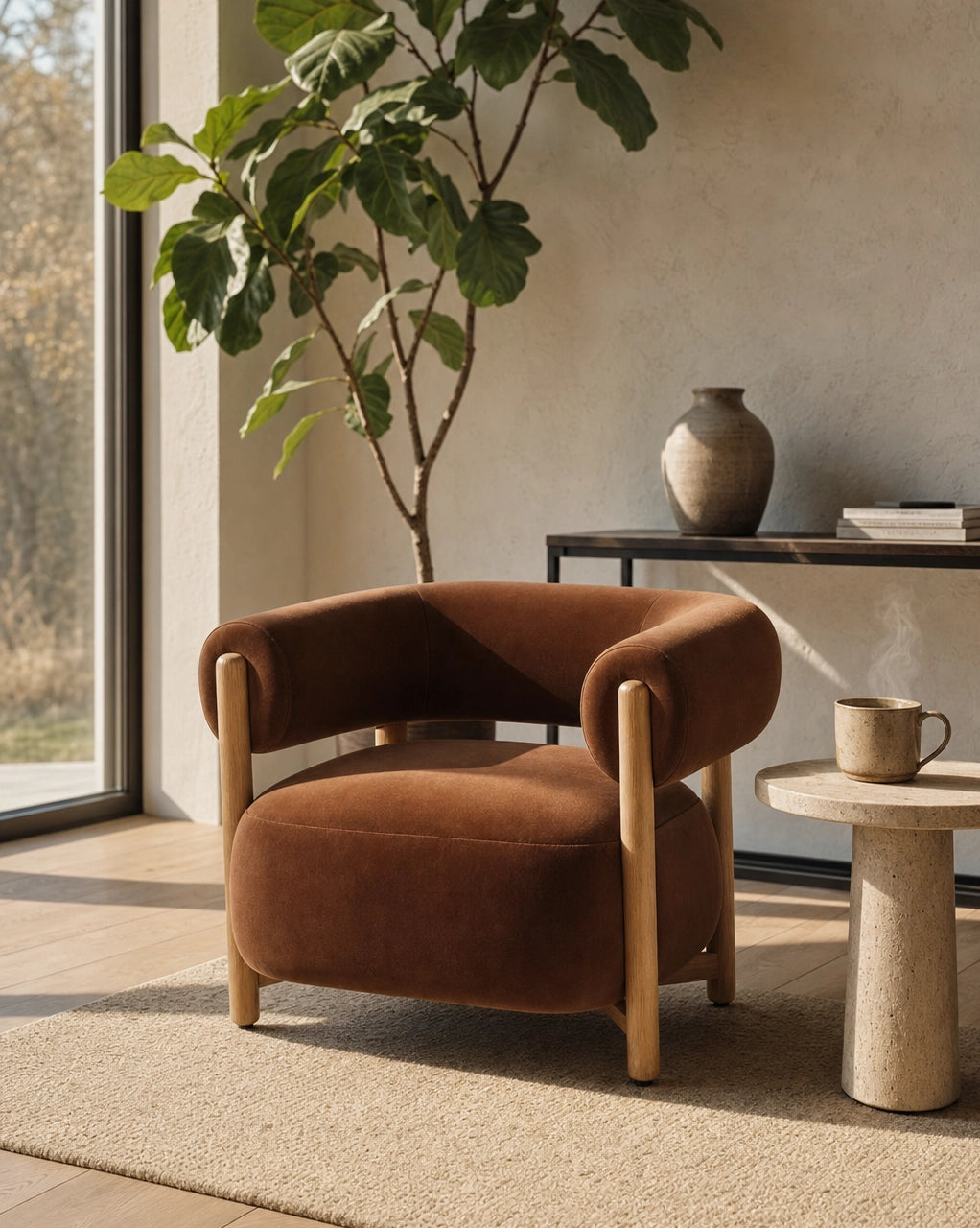 Cognac Velvet / White Oak