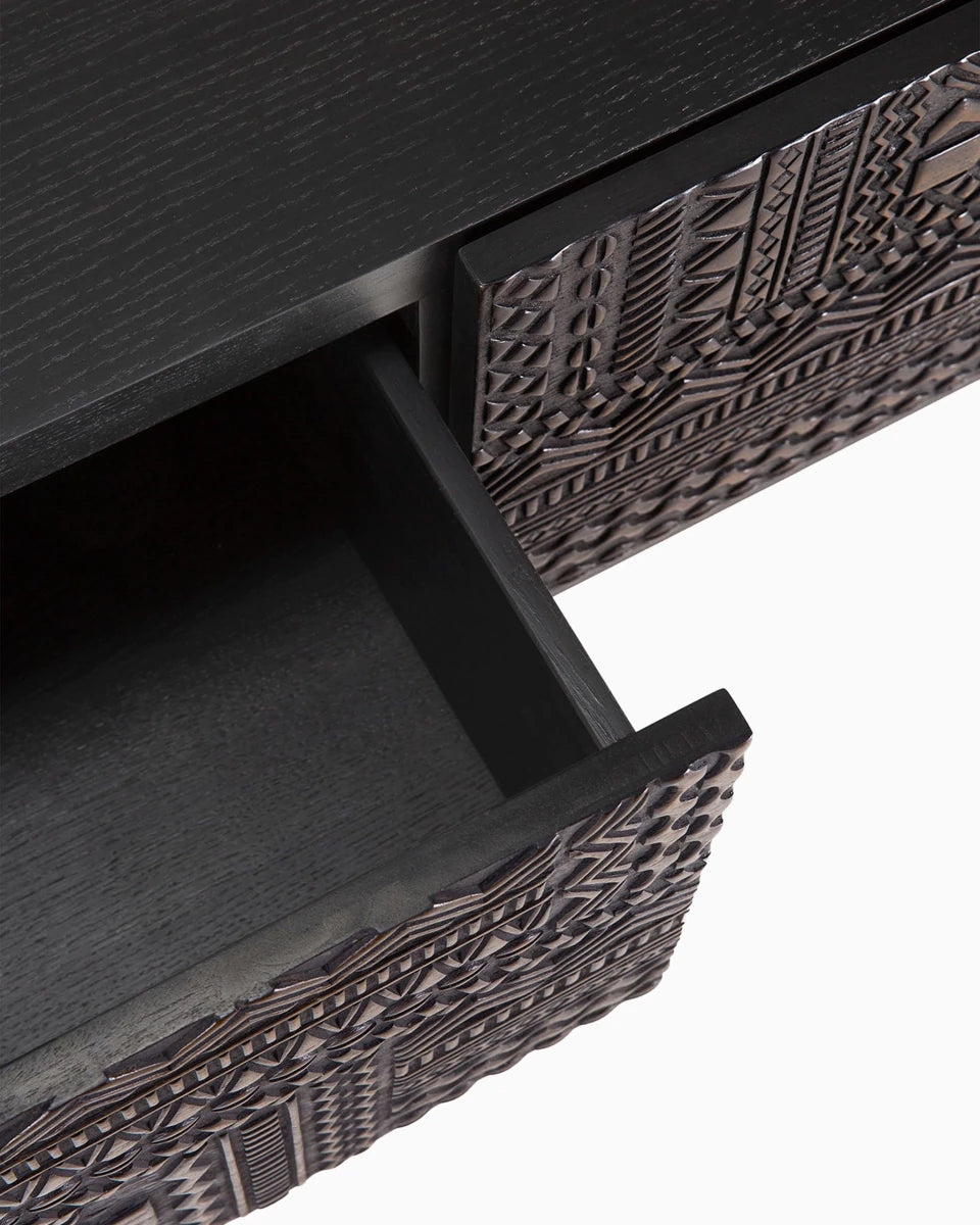 Black Teak / Two Drawers (94.5")