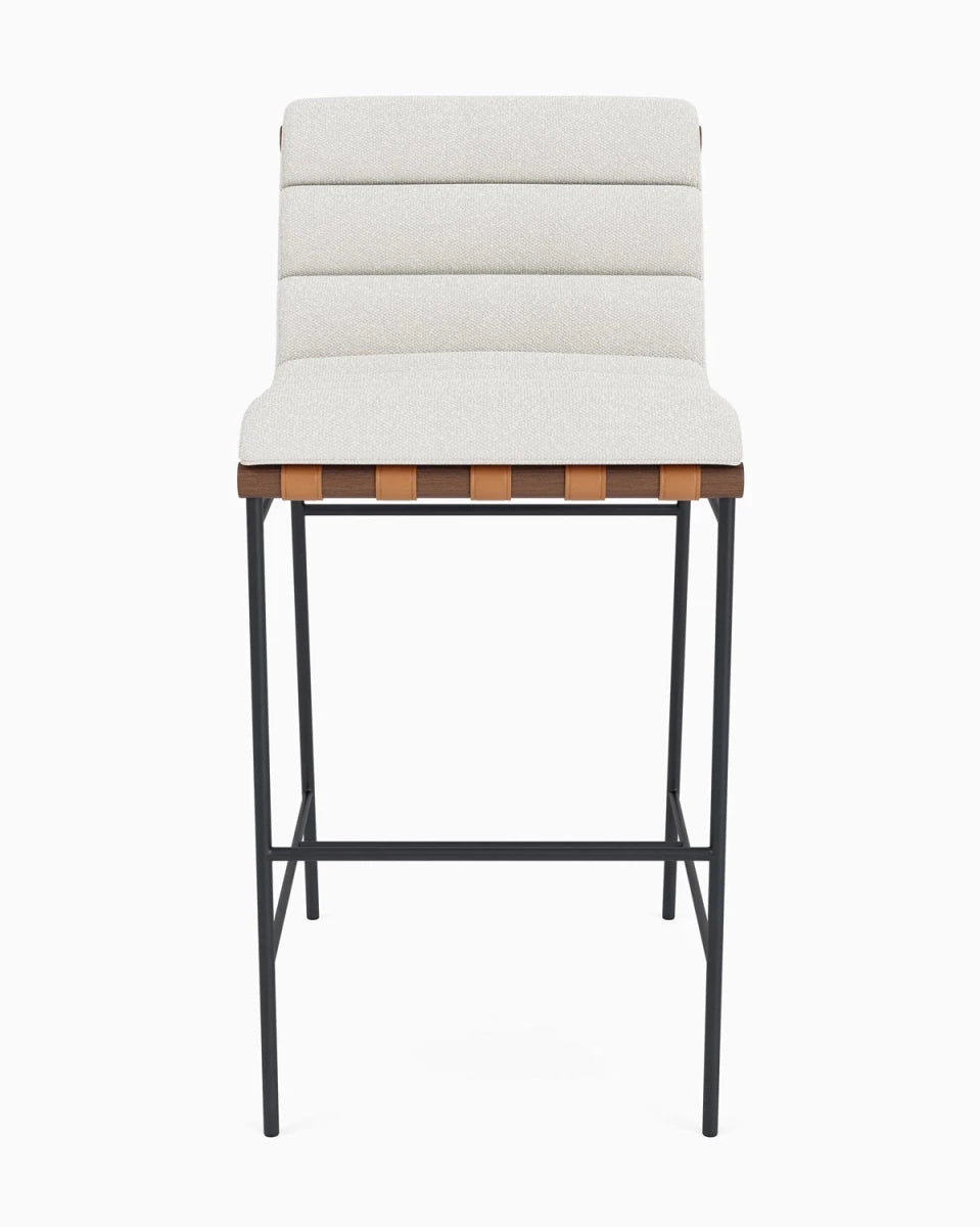 White Boucle / Walnut / Bar (30" Height)