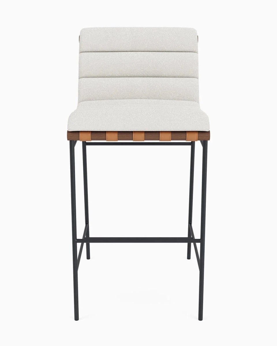 White Boucle / Walnut / Bar (30" Height)