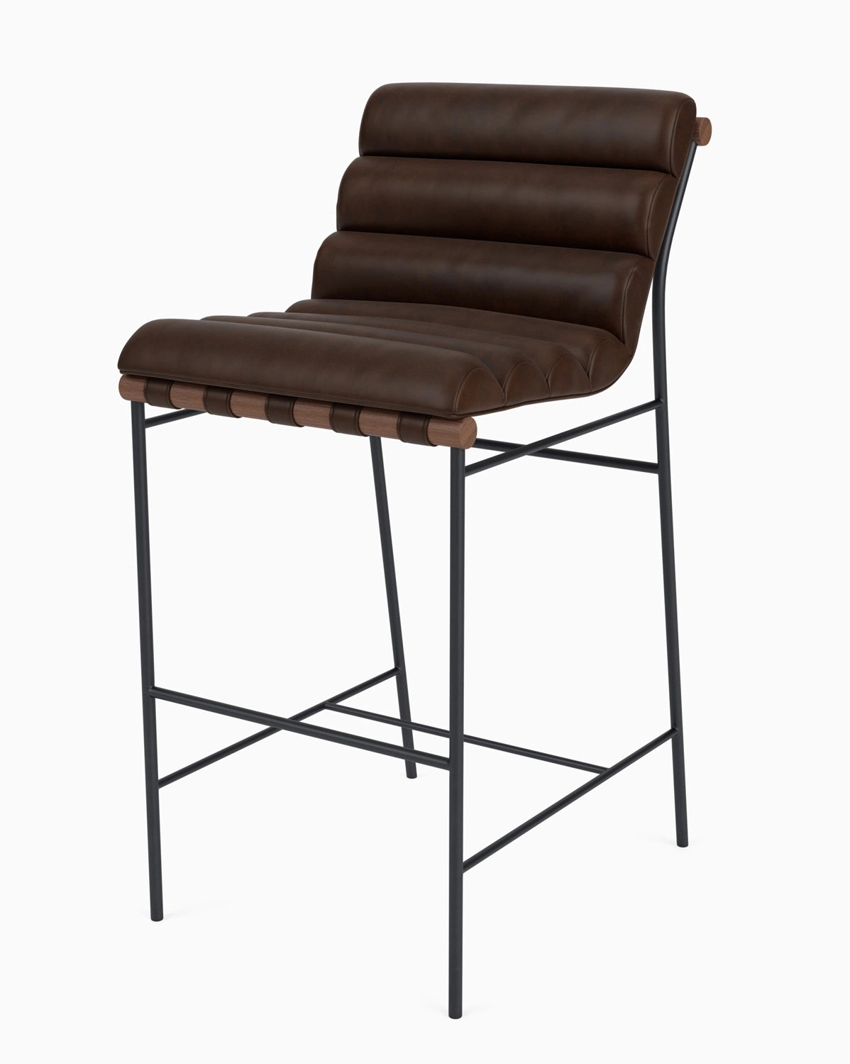 Maple Brown Leather / Walnut / Bar (30" Height)