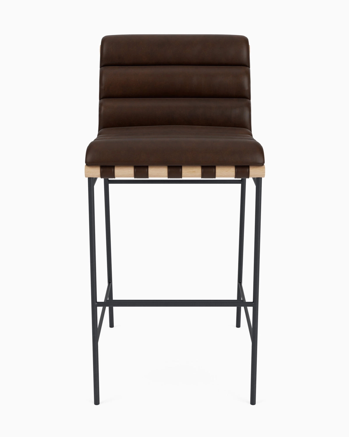 Maple Brown Leather / White Oak / Bar (30" Height)