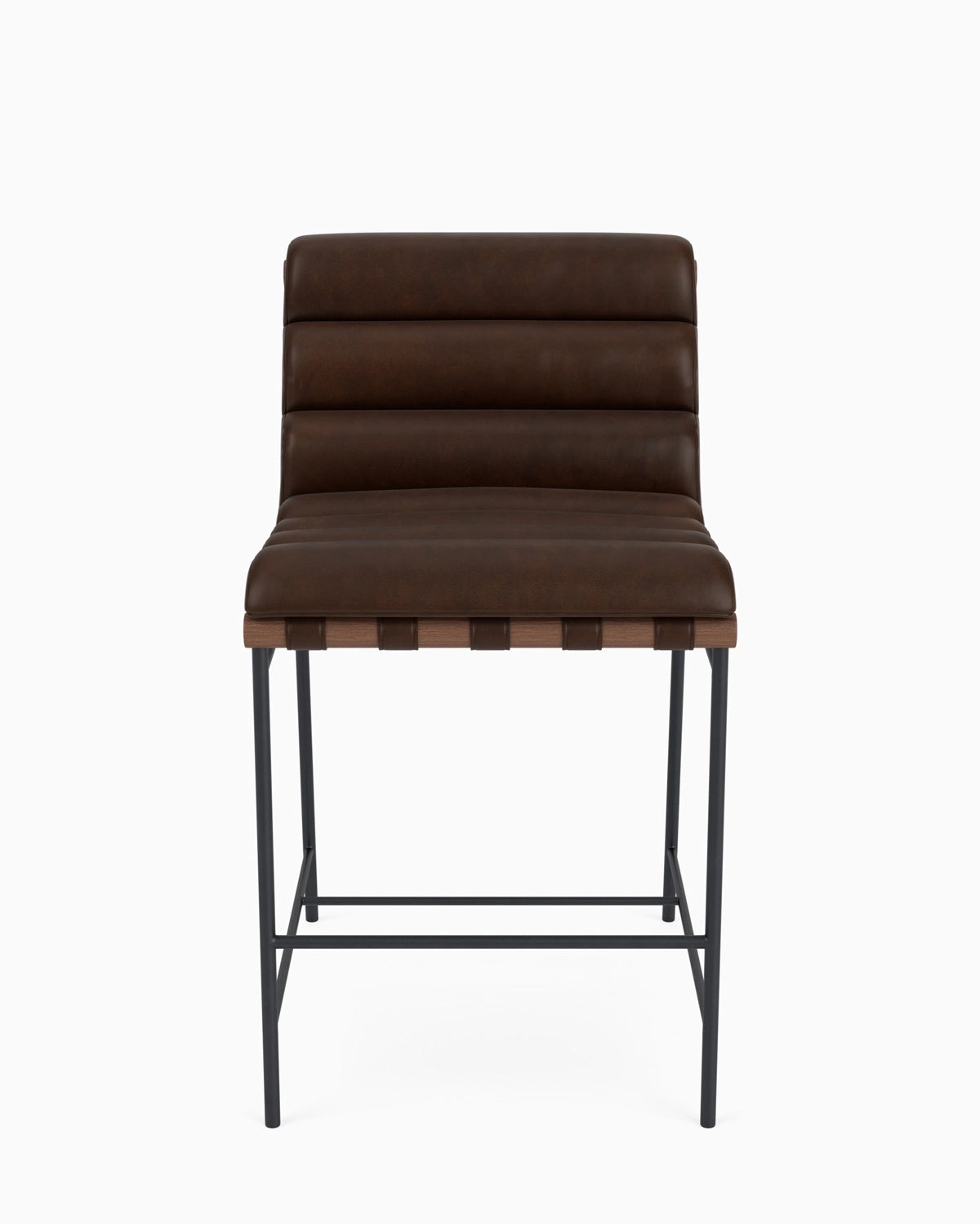 Maple Brown Leather / Walnut / Counter (24" Height)