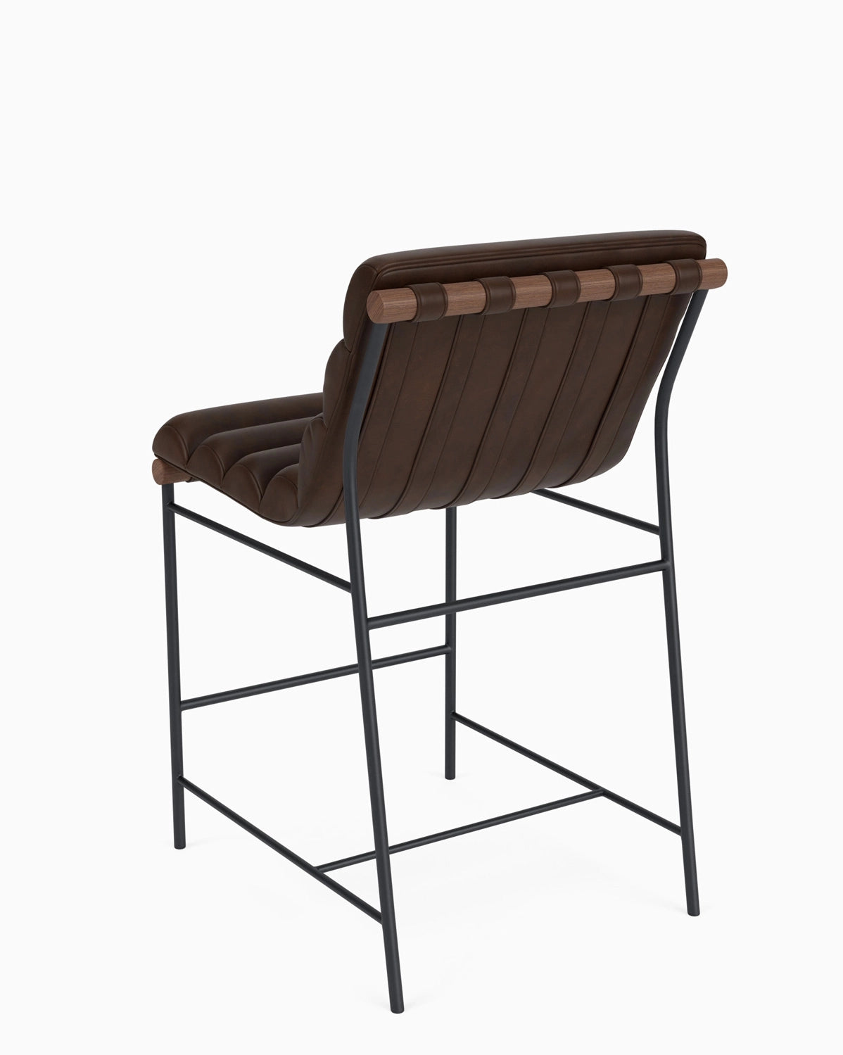 Maple Brown Leather / Walnut / Counter (24" Height)