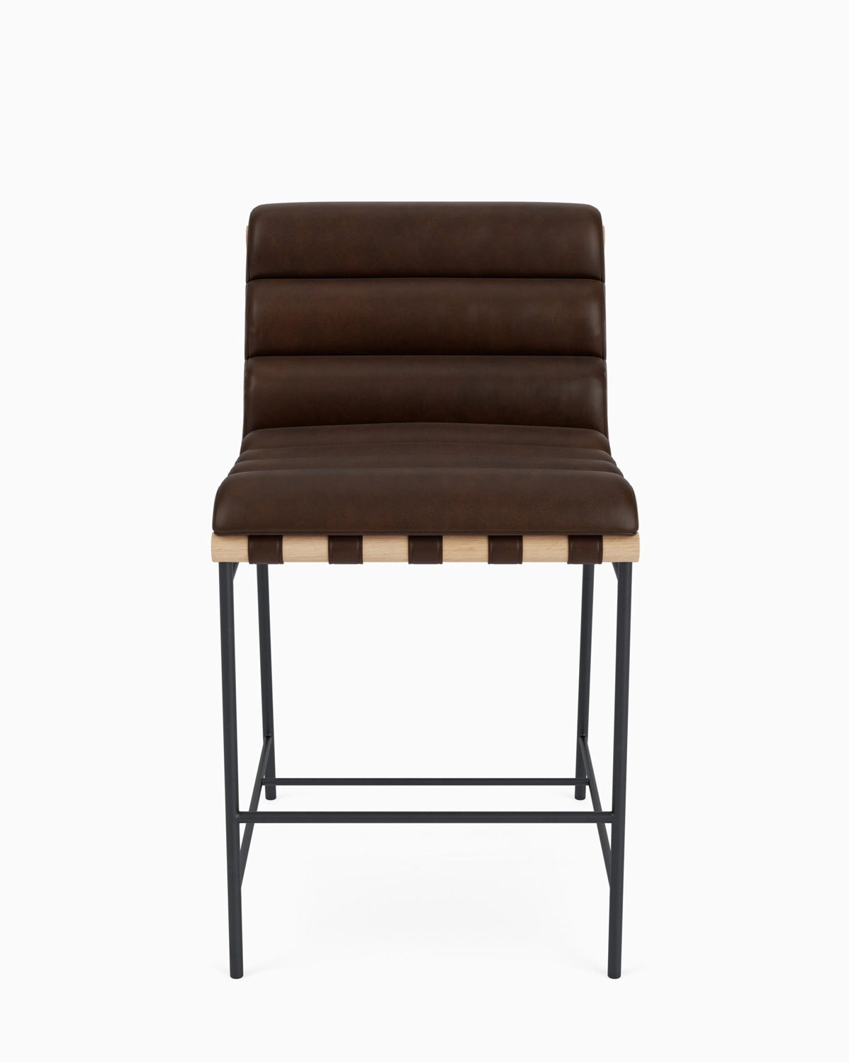 Maple Brown Leather / White Oak / Counter (24" Height)