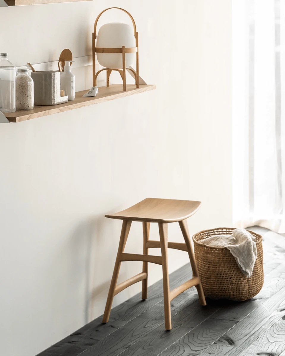 Natural Oak / No Cushion / Dining Height (19" Height)