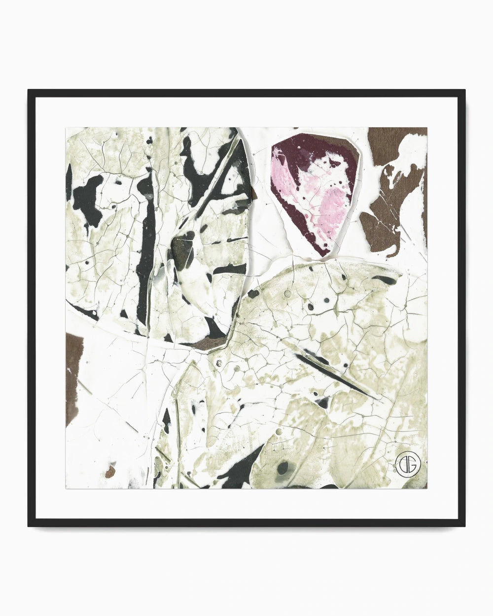24" x 24" / Black Maple / Framed Paper