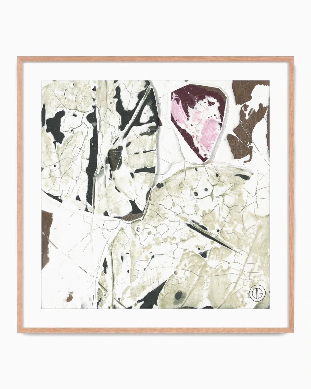 32" x 32" / White Oak / Framed Paper