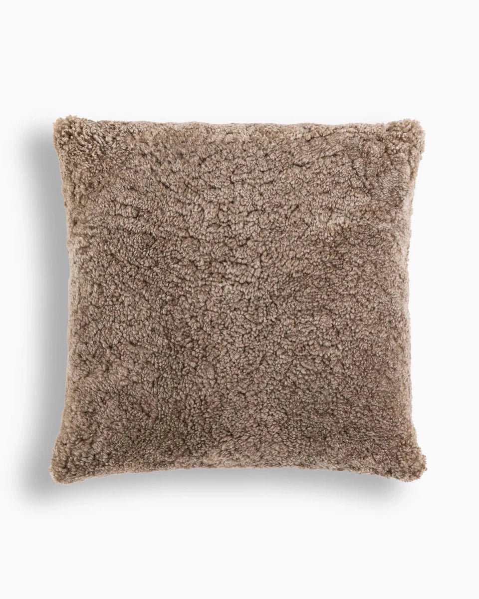 Taupe Shearling / 20" x 20" / Cover + Insert