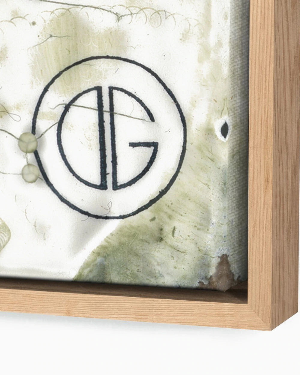 40" x 40" / White Oak / Framed Canvas