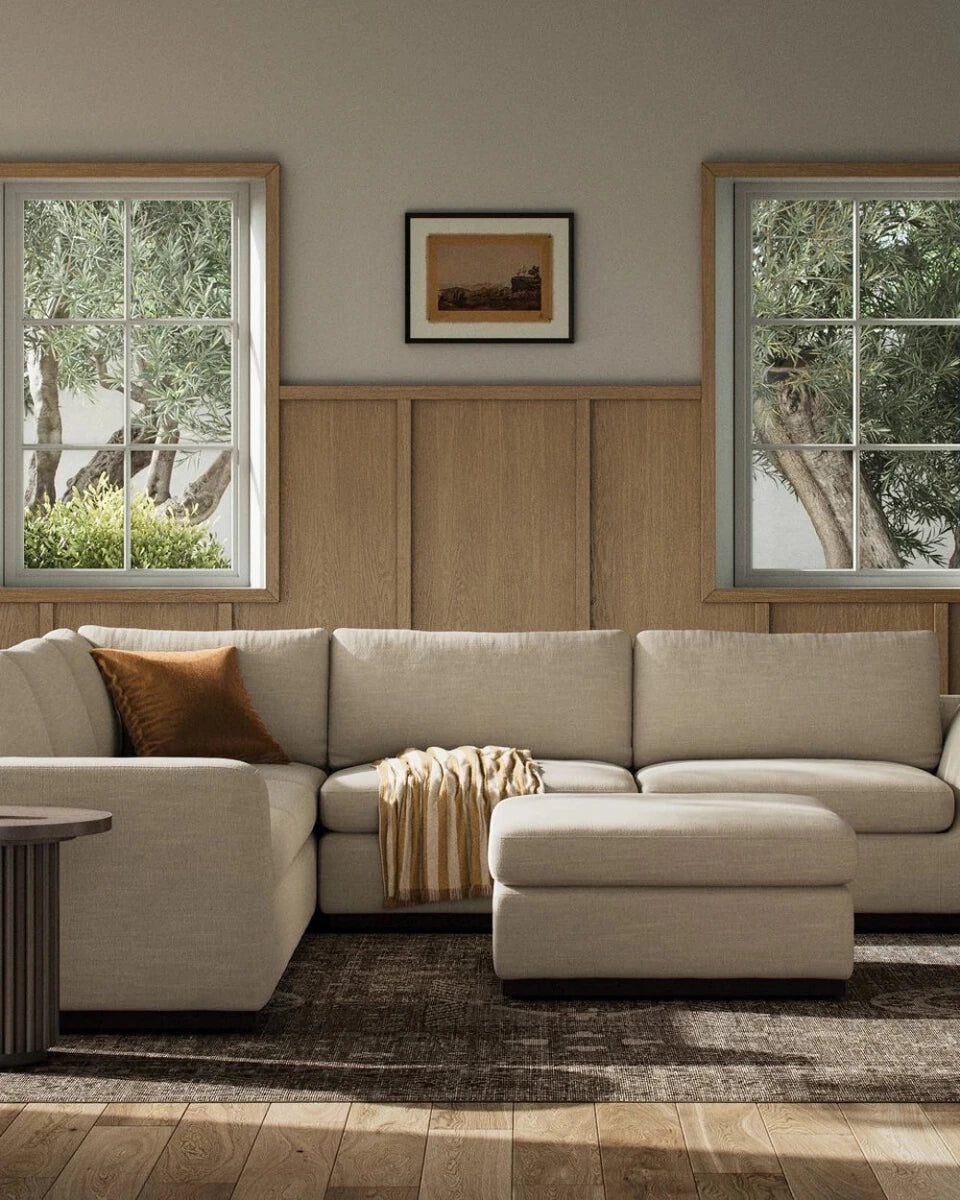 Savoy Parchment / Sectional + Ottoman