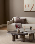 Large Antique White Marble + Small Rocky Brown Marble