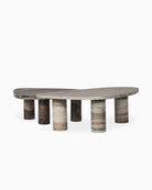 Large Antique White Marble + Small Rocky Brown Marble