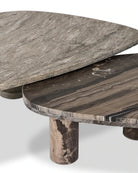 Large Antique White Marble + Small Rocky Brown Marble