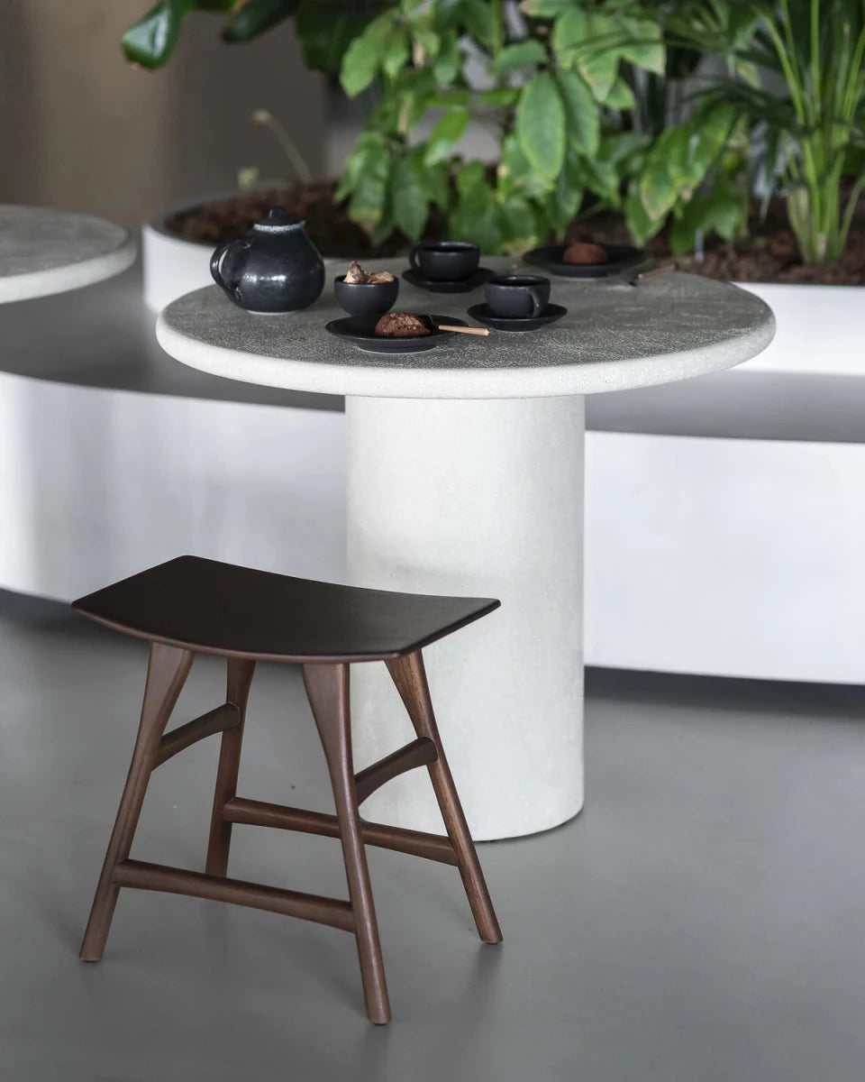 Brown Teak / No Cushion / Dining Height (19" Height)