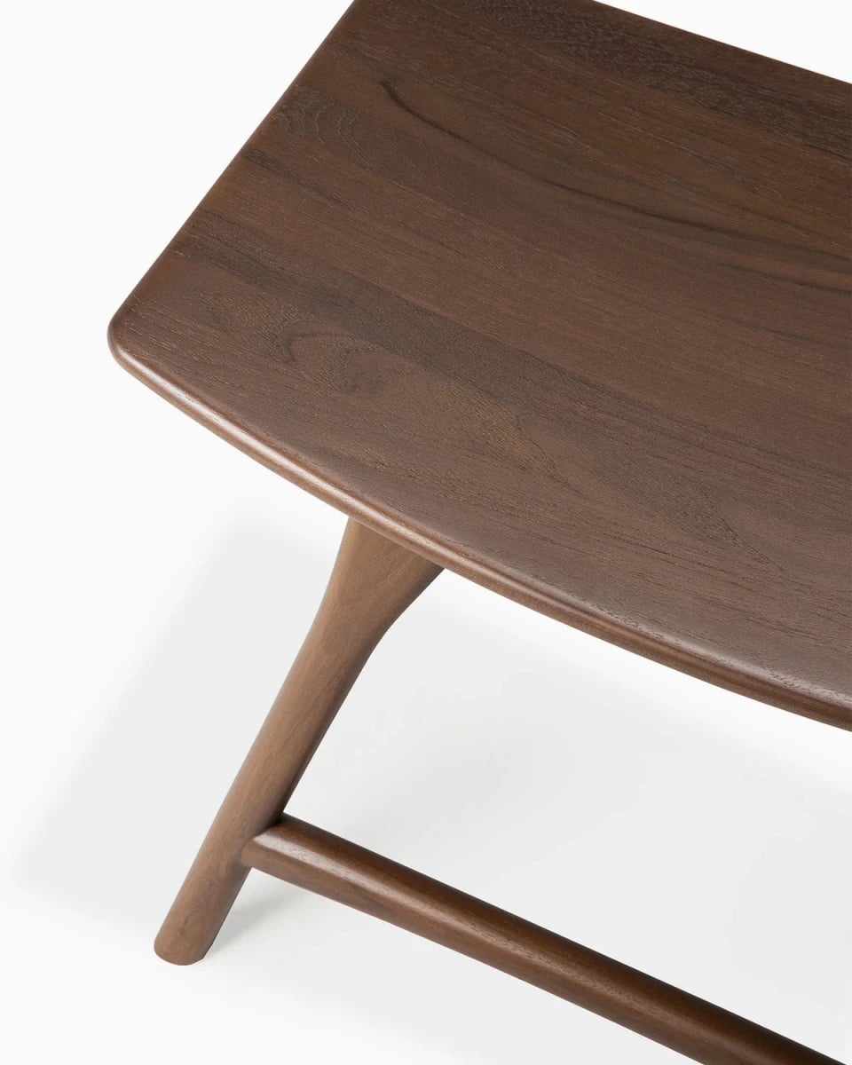 Brown Teak / No Cushion / Dining Height (19" Height)