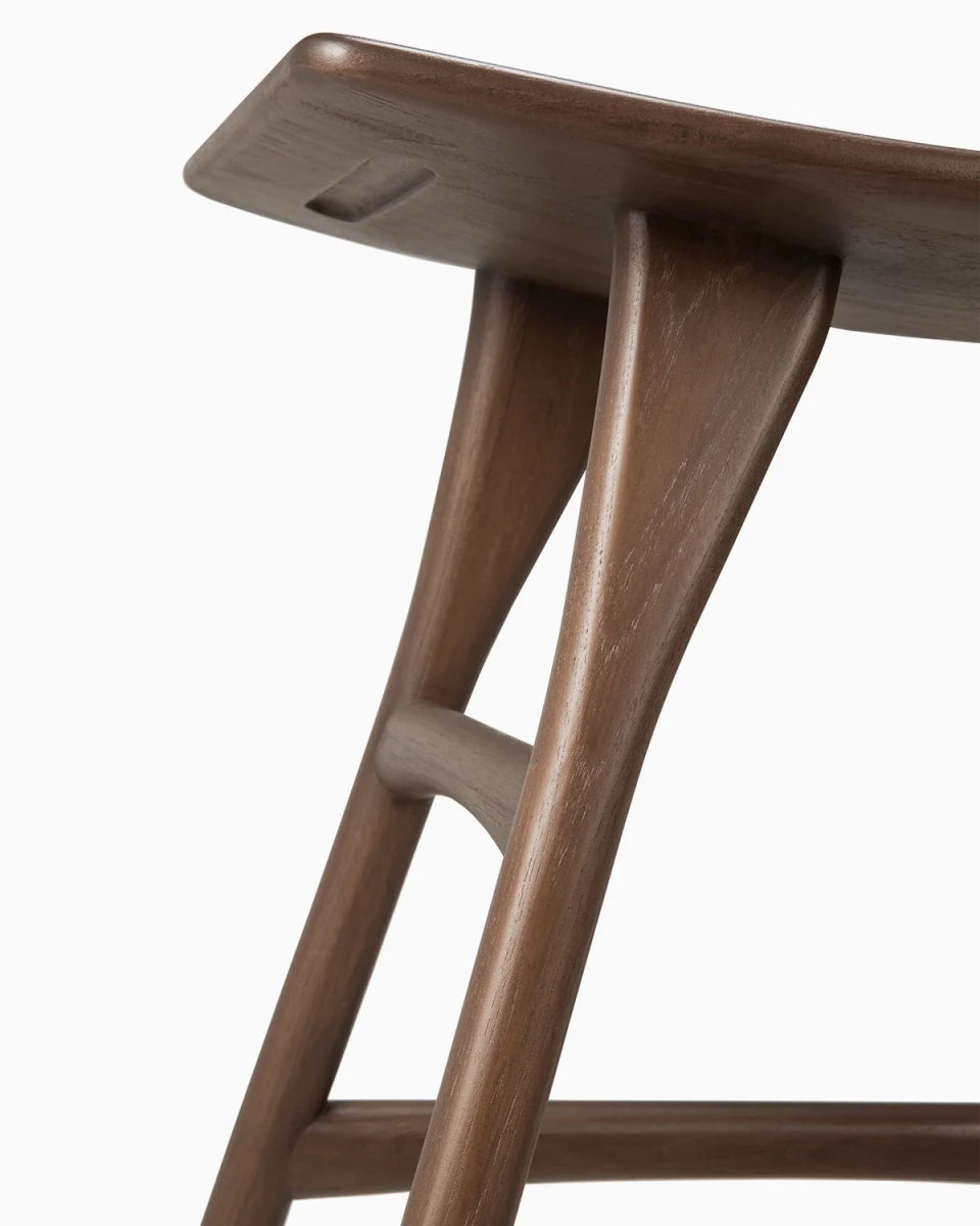 Brown Teak / No Cushion / Dining Height (19" Height)