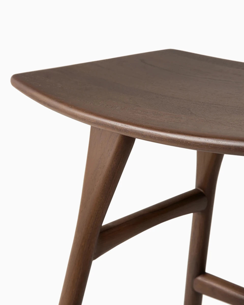 Brown Teak / No Cushion / Dining Height (19" Height)