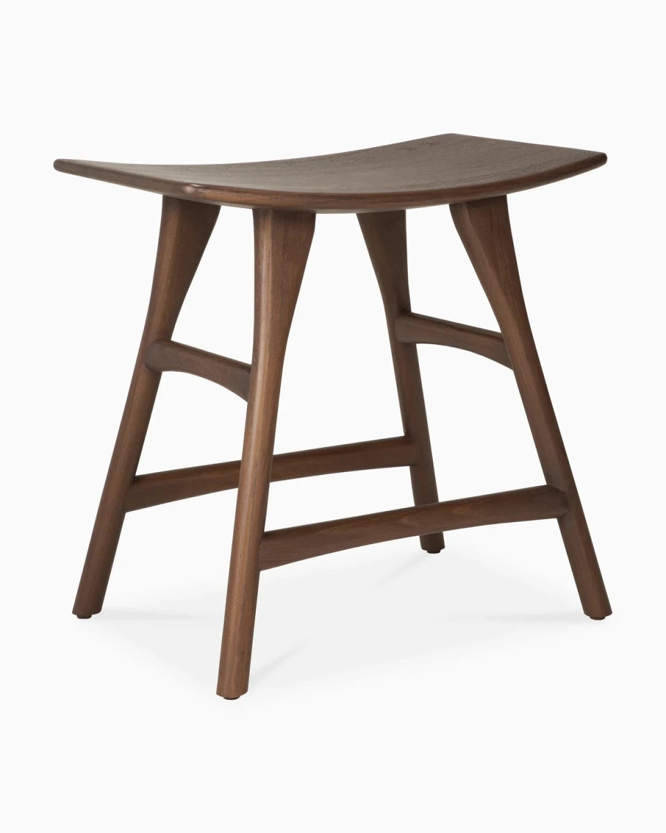 Brown Teak / No Cushion / Dining Height (19" Height)