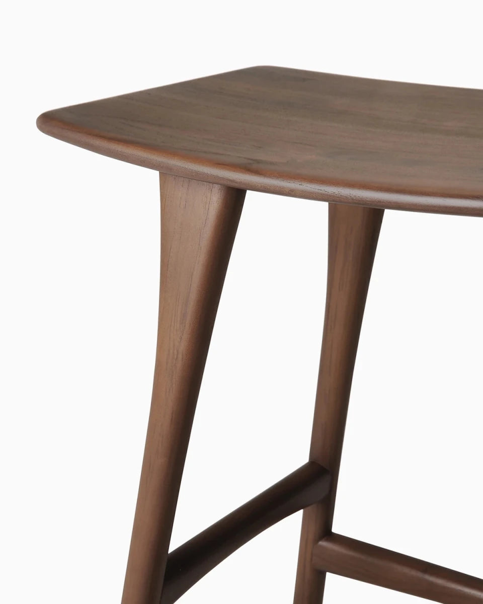 Brown Teak / No Cushion / Counter Height (26")
