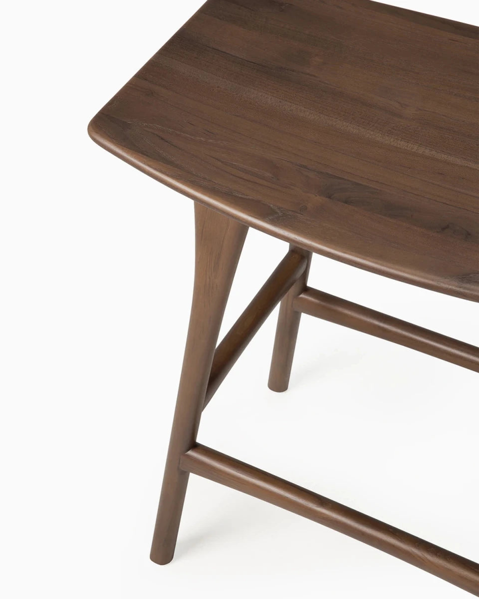 Brown Teak / No Cushion / Counter Height (26")