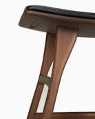 Brown Teak / Black Leather / Dining Height (19" Height)