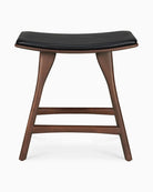 Brown Teak / Black Leather / Dining Height (19" Height)