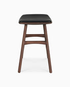 Brown Teak / Black Leather / Dining Height (19" Height)