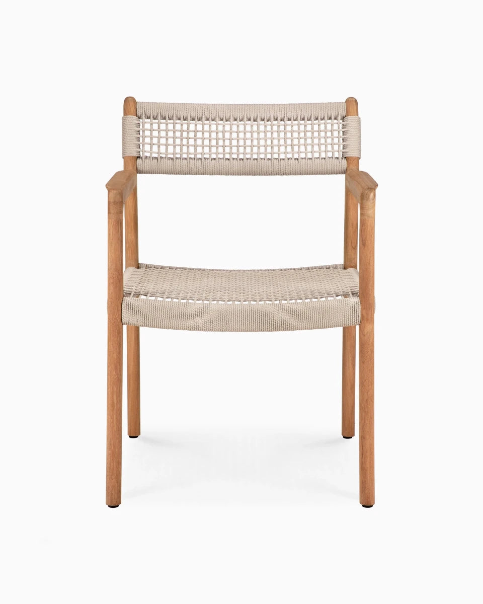 Teak & Beige Cord / No Cushion