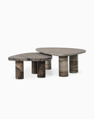 Large Antique White Marble + Small Rocky Brown Marble