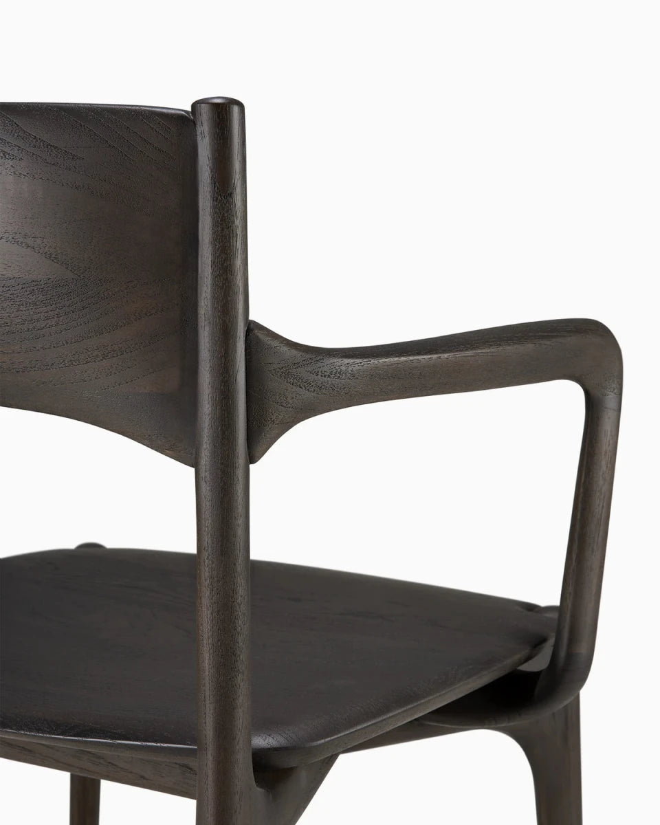 Dark Brown Teak / With Armrest