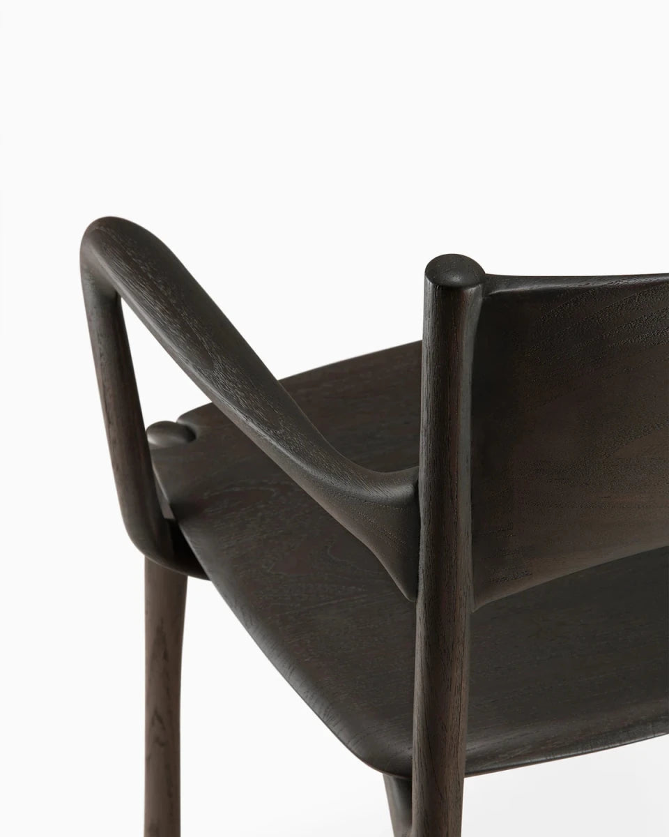 Dark Brown Teak / With Armrest