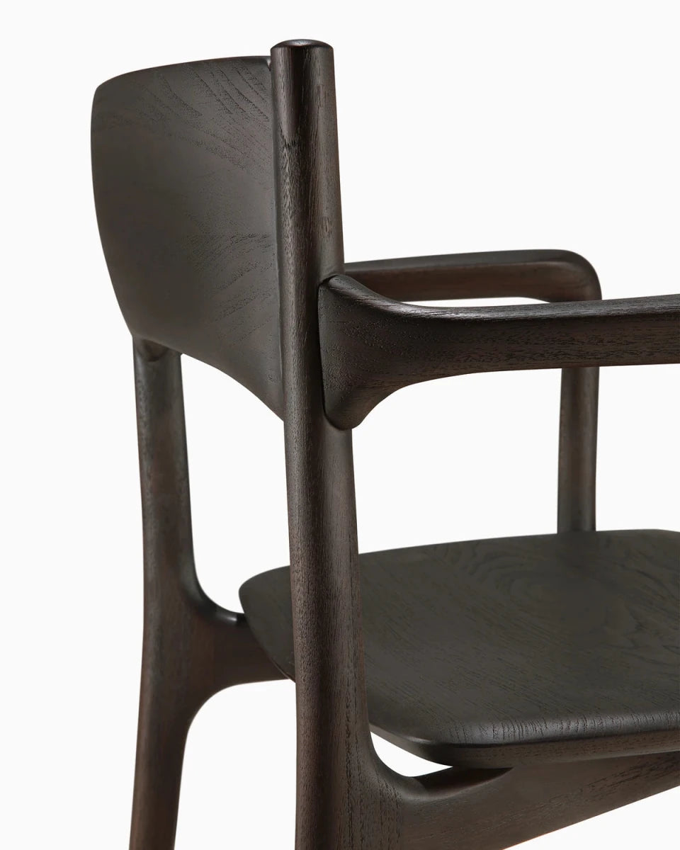 Dark Brown Teak / With Armrest