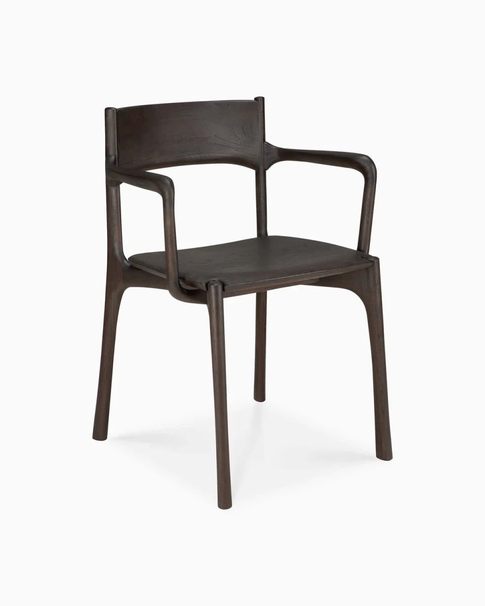 Dark Brown Teak / With Armrest