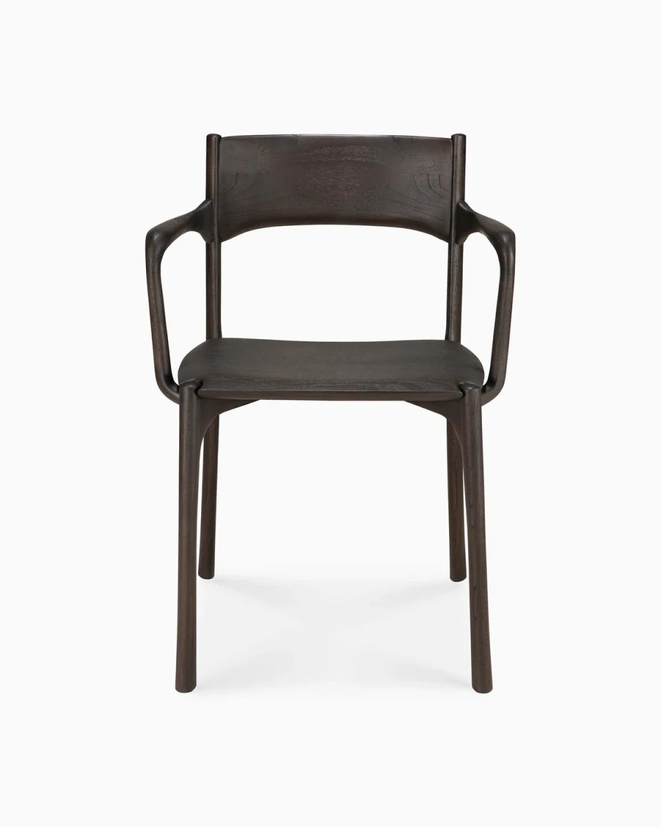 Dark Brown Teak / With Armrest