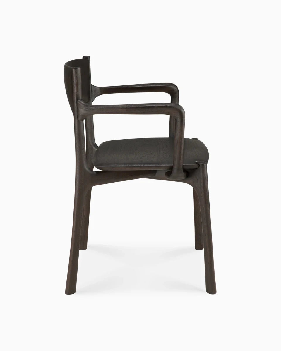Dark Brown Teak / With Armrest