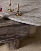 Large Antique White Marble + Small Rocky Brown Marble