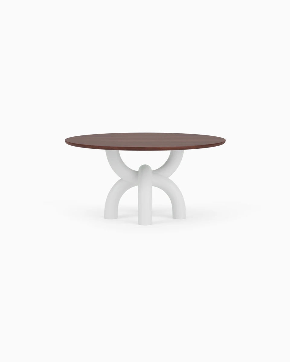 Walnut Top / White Plaster Base / 60" length | Seats 6
